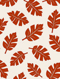 Bold Leaf Pattern Scarlet Design Rug