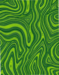 Vibrant Green Wavy Swirl Design Rug