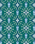 Teal White Blue Floral Medallion Rug