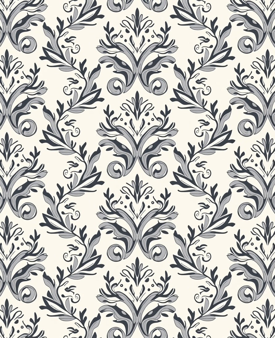 Classic Floral Scroll Pattern Rug