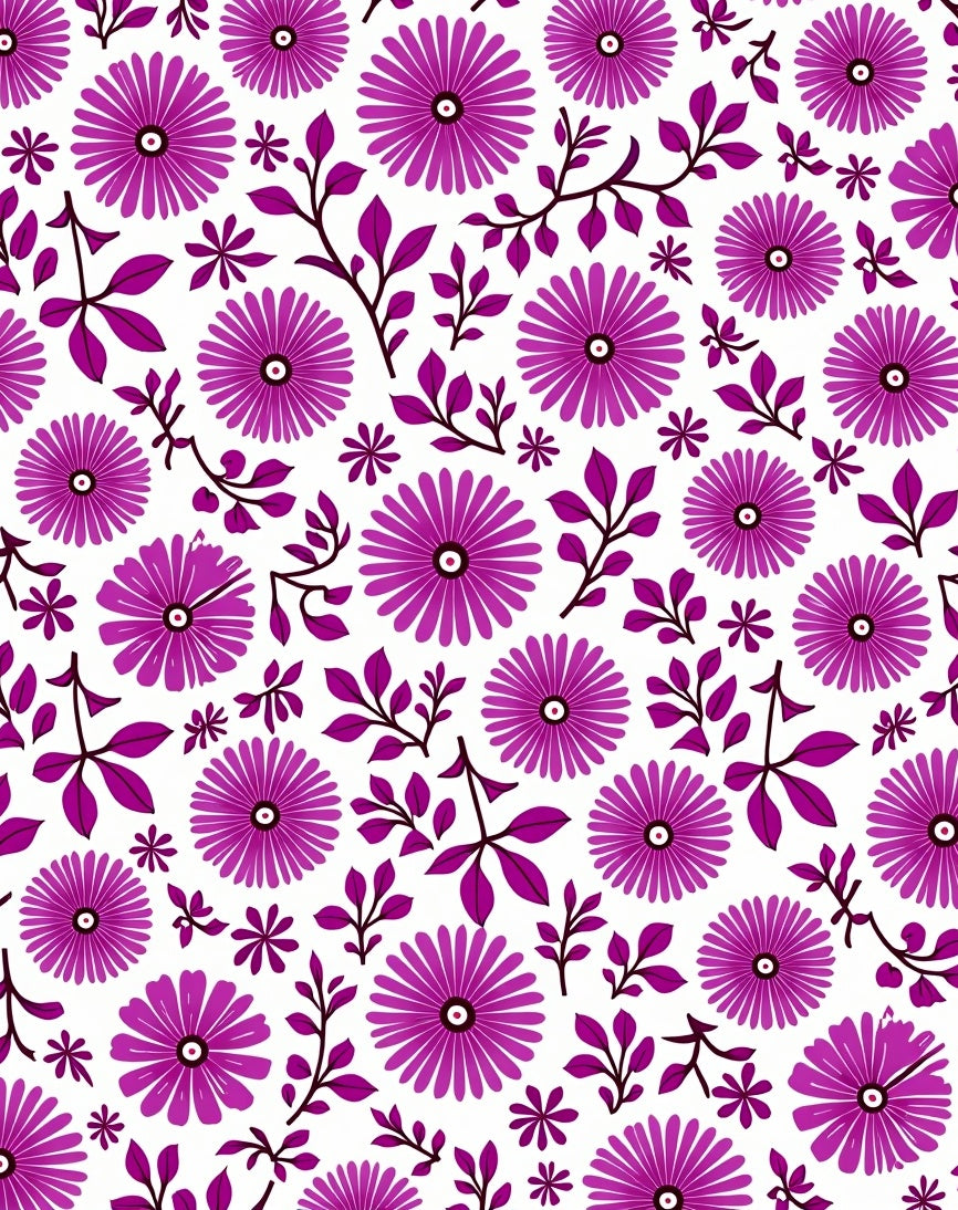 Floral Branches Purple Pattern Rug