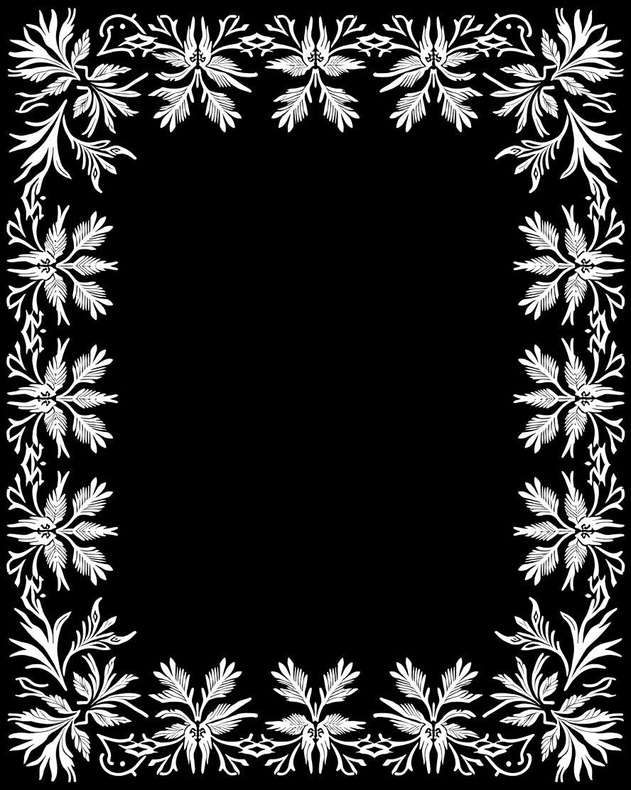 Ornate Floral Scroll Border Design Rug