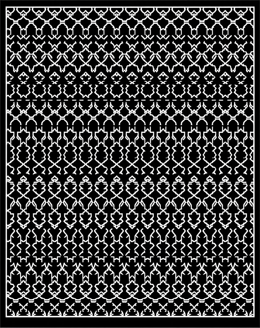 Intricate White Geometric Pattern Rug