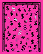 Bold Pink Dollar Sign Pattern Rug