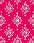 White Snowflake Patterned Pink Rug