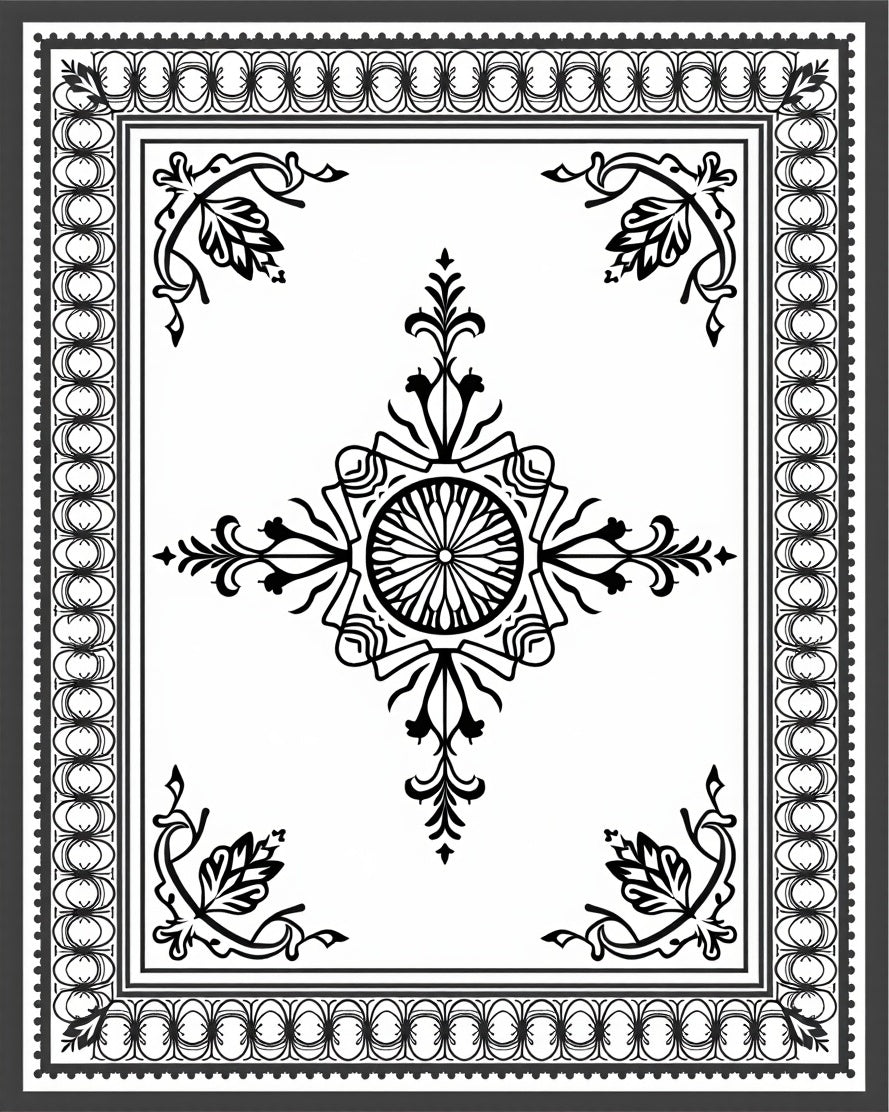 Classic Floral Medallion Bordered Rug