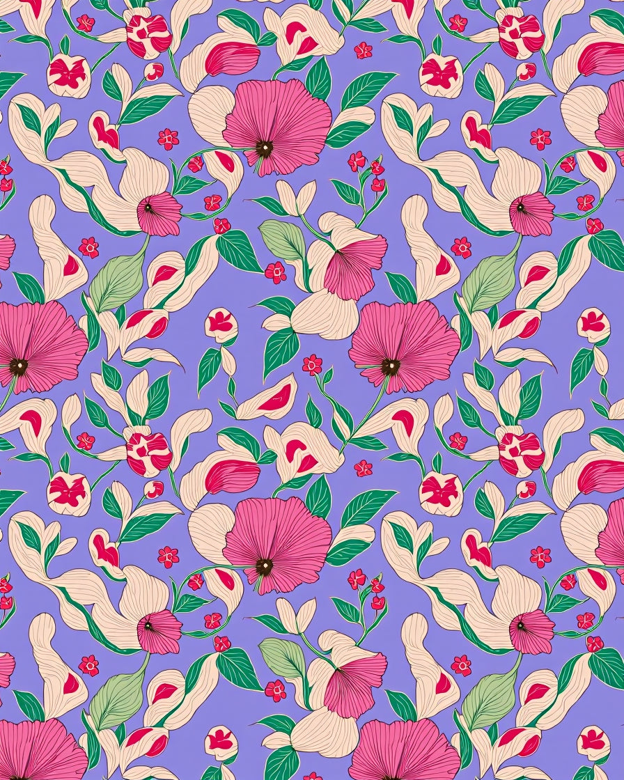 Whimsical Floral Pattern Rug