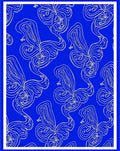 Abstract Blue Swirls Line Art Rug