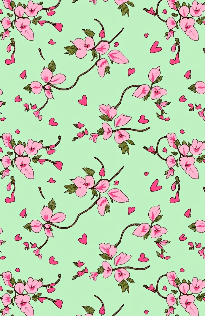Blooming Branches Hearts Design Rug