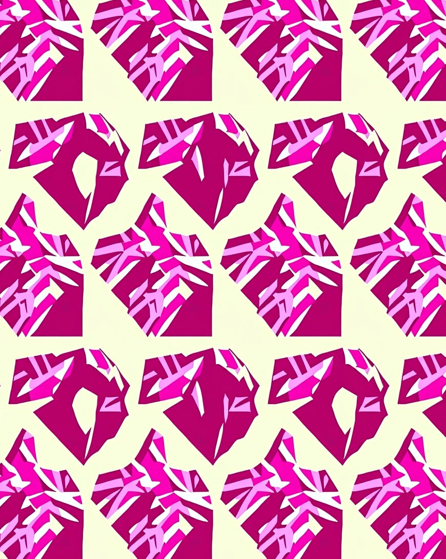 Geometric Pink Prism Pattern Design Rug