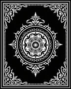 Monochromatic Ornamental Mandala Design Rug