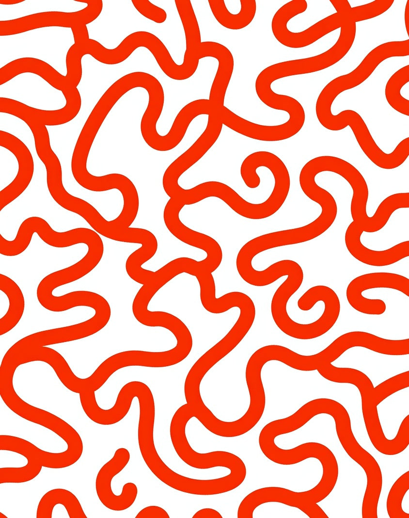 Bold Orange Swirl Pattern Rug