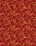 Ornate Red and Gold Floral Pattern Rug