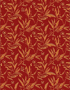 Ornate Red and Gold Floral Pattern Rug