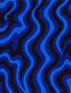 Blue Swirl Pattern Retro Rug