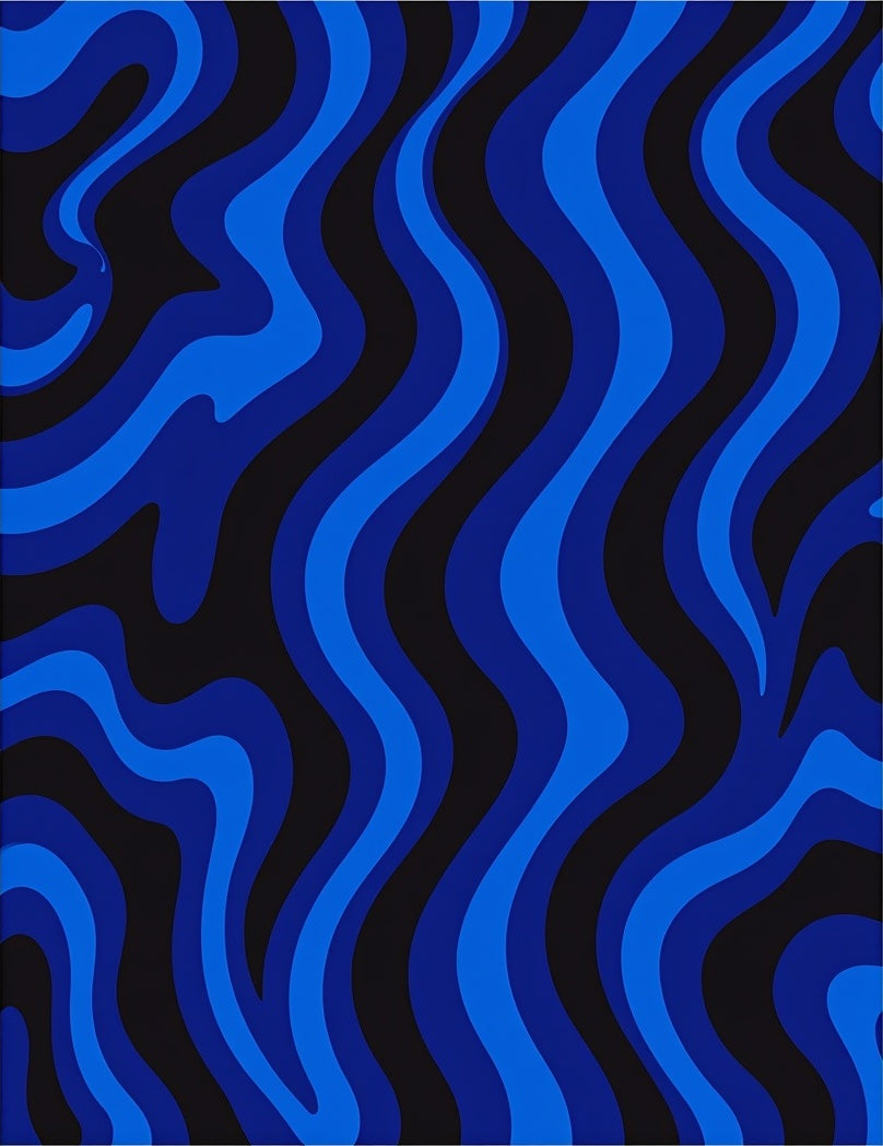 Blue Swirl Pattern Retro Rug