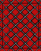 Bold Red Diamond Pattern Rug