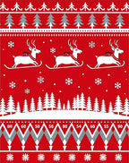 Festive Reindeer Snowflakes Knit Pattern Rug