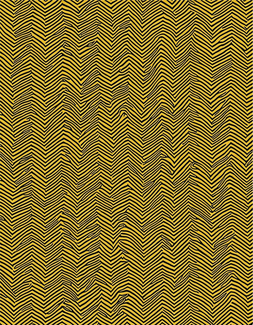 Jagged Yellow Black Wavy Stripes Rug