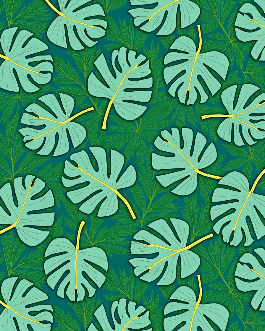 Monstera Leaf Tropical Pattern Rug