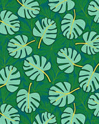 Monstera Leaf Tropical Pattern Rug