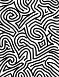 Bold Black Wave Pattern Rug