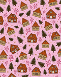 Cozy Cabin Pink Woodland Cottage Repeat Rug