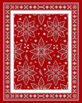 Red Floral Patterned Graphic Design Rug