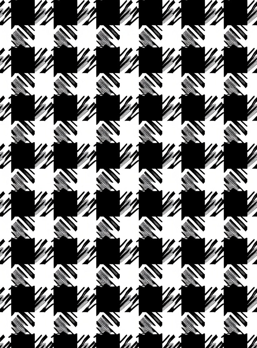 Monochromatic Black White Houndstooth Check Rug