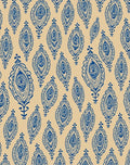 Deep Blue Organic Leaf Forms Rug