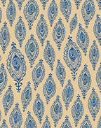 Deep Blue Organic Leaf Forms Rug