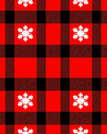 Red Black Buffalo Plaid Snowflake Design Rug