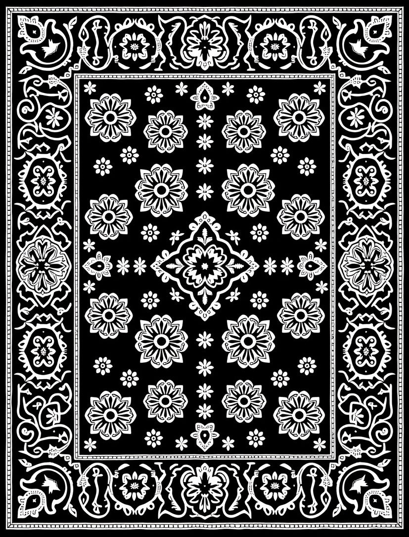 Classic Floral Border With Inner Medallions Rug