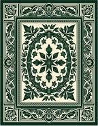 Ornate Floral Scrollwork Design Rug