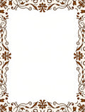 Ornate Floral Scrollwork Border Design Rug