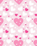 Pink White Hearts Pattern Rug