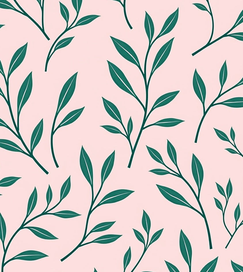 Green Leaf Botanical Pattern Rug