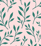 Green Leaf Botanical Pattern Rug