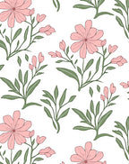 Pink Floral Sprigs Design Rug