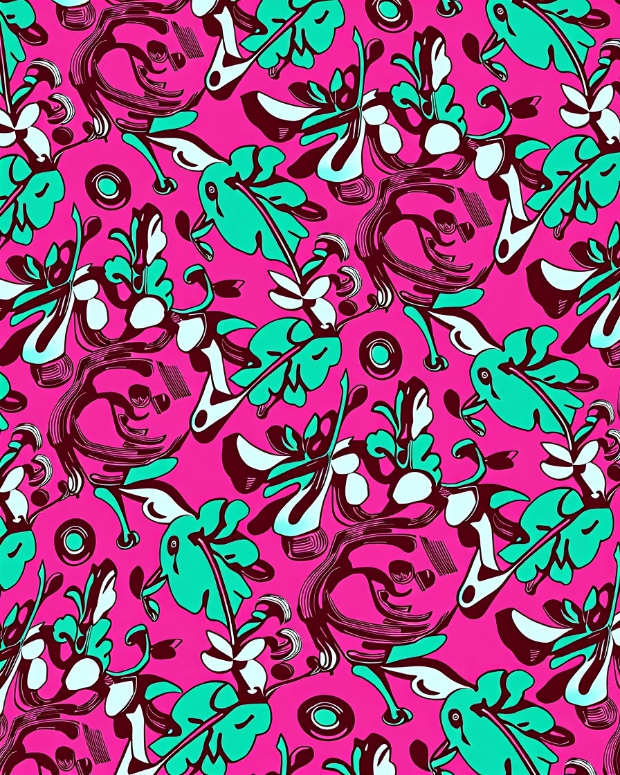 Abstract Floral Whimsical Pattern Rug