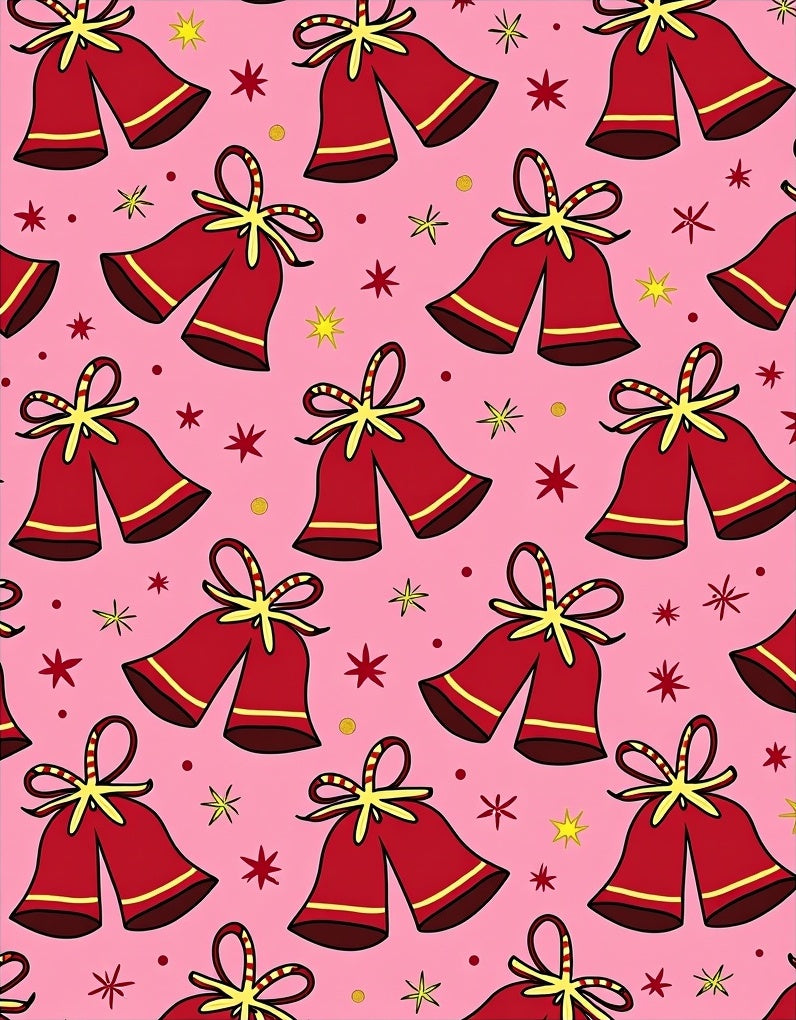 Red Bells Festive Pattern Rug