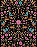 Whimsical Butterfly Floral Pattern Design Rug
