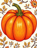 Autumn Pumpkin Leaf Patchwork Pattern Rug