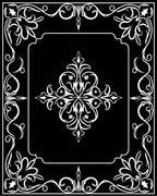 Ornate Floral Square Border Design Rug