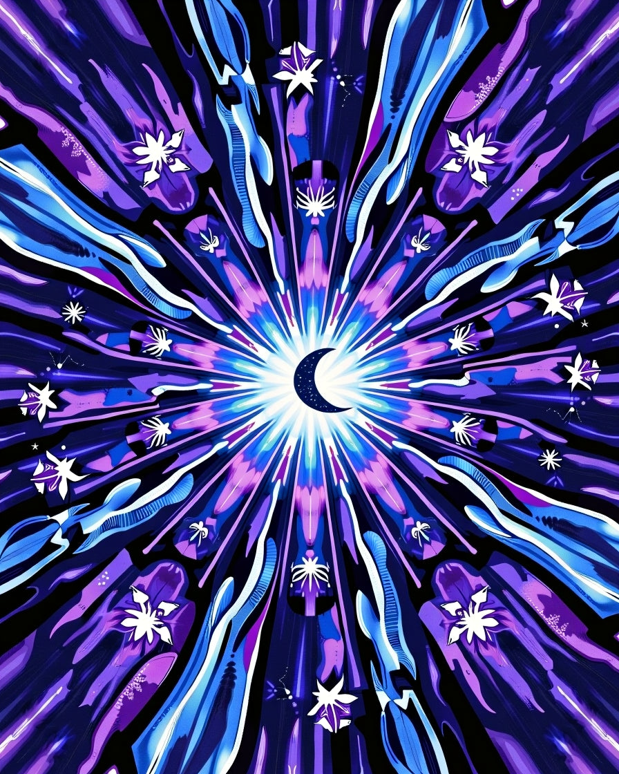 Celestial Midnight Blue Starry Rug
