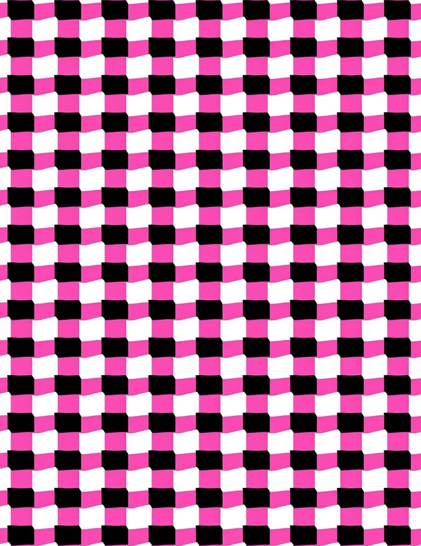 Bold Pink Black Optical Illusion Rug
