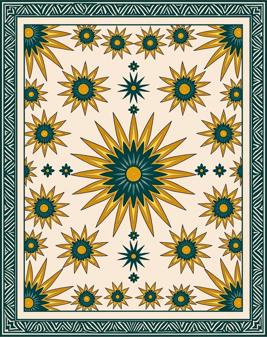 Sunburst Starburst Pattern Rug