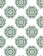 Green Geometric Star Pattern Rug