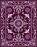Elegant Floral Medallion Border Design Rug