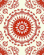 Intricate Red Mandala Pattern Rug